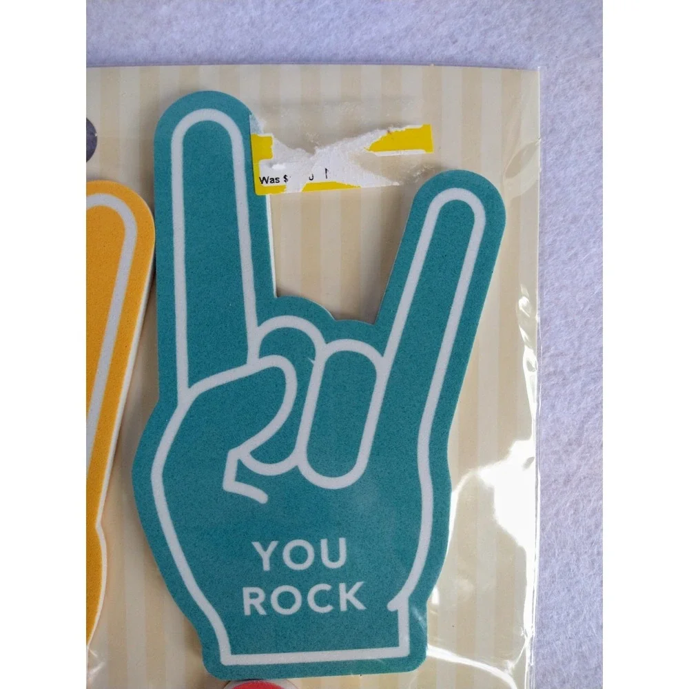 Mini Foam Finger Set Yellow Teal Blue Coral Great for students, teams, parties